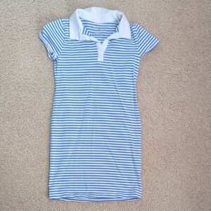 art class Blue and White Striped Polo Dress